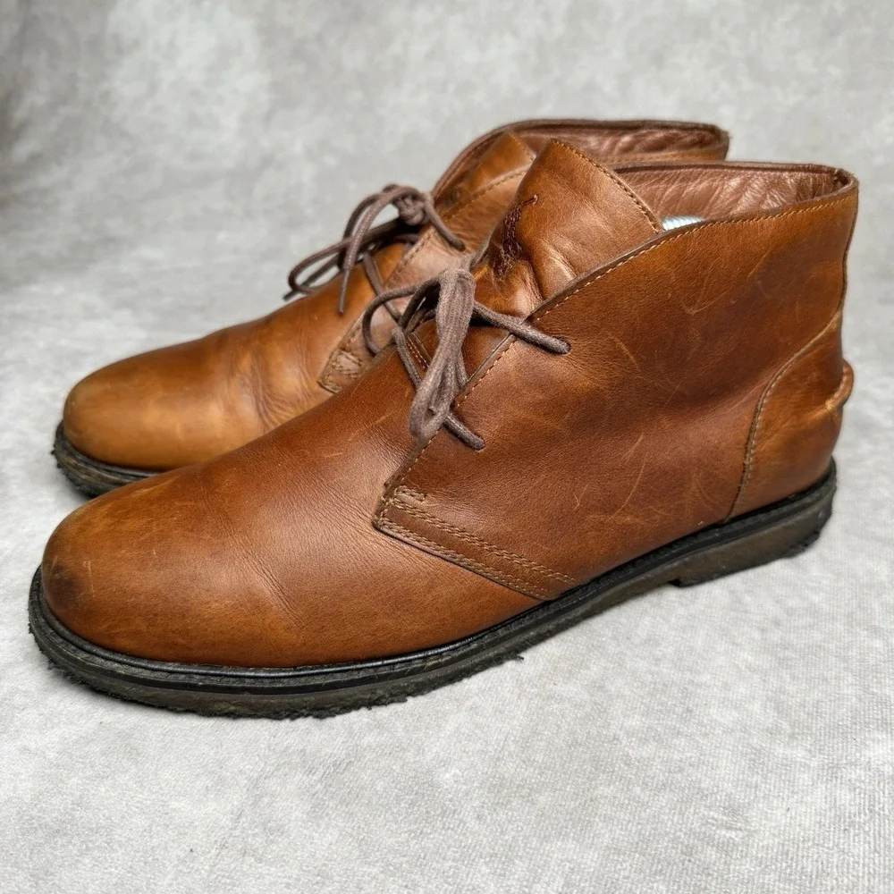 Polo Ralph Lauren Marlow-BO-CSL Men's Chukka Boots Leather Shoes Size 9D Brown